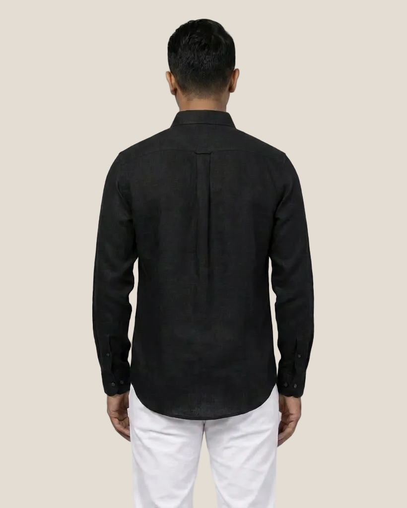 Ralph Lauren Leinen/Remi-Mischgewebe Hemd, Schwarz