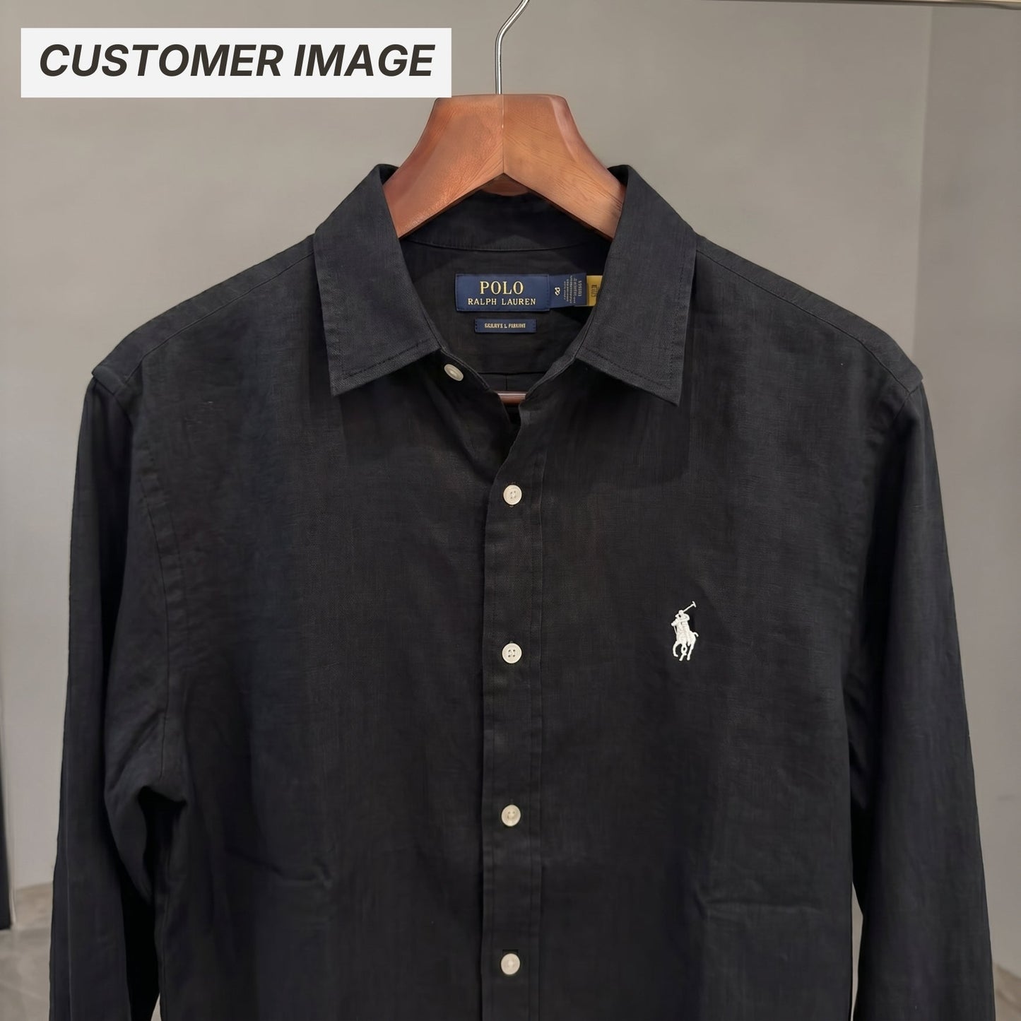Ralph Lauren Leinen/Remi-Mischgewebe Hemd, Schwarz