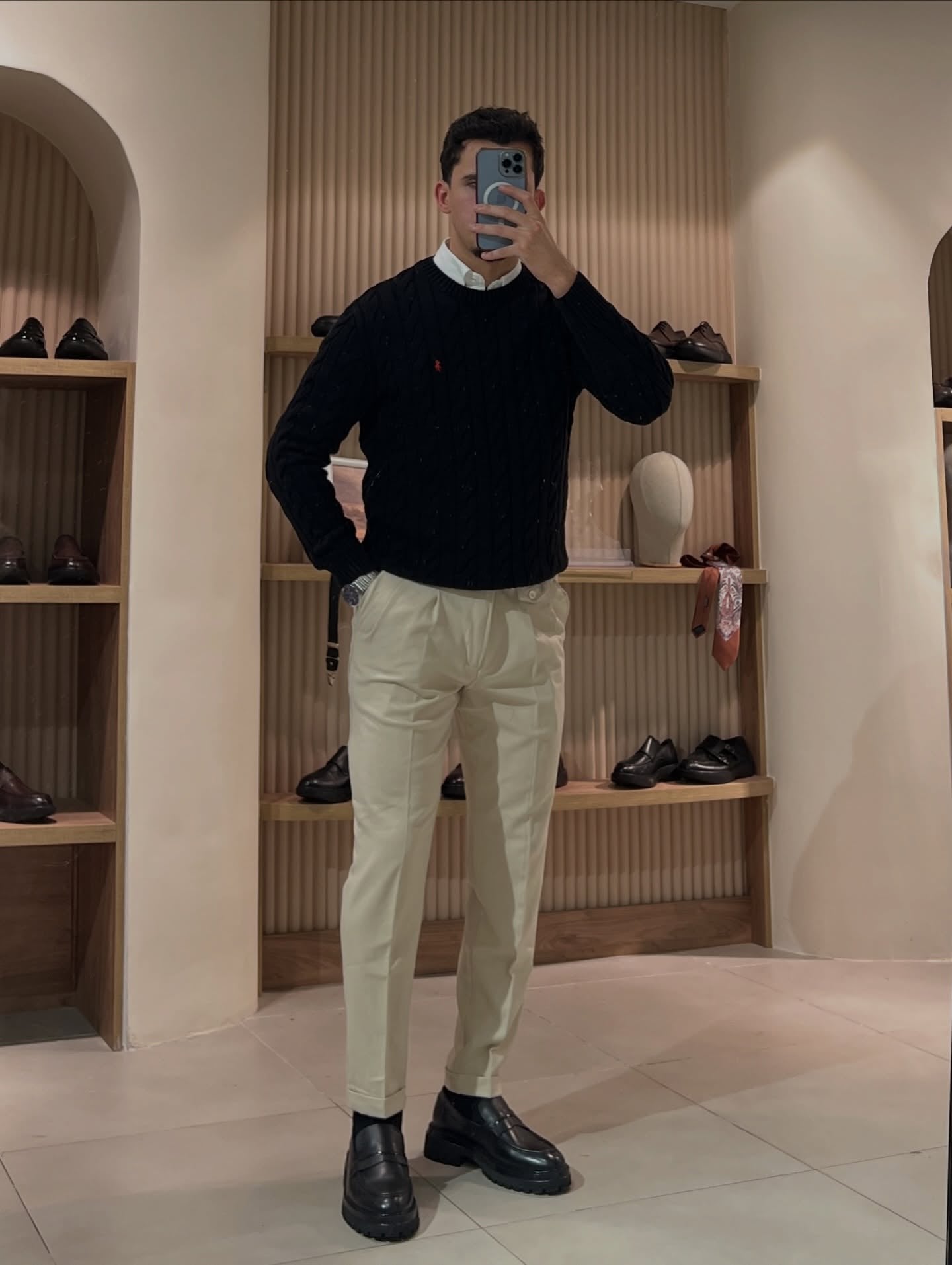 Ralph Lauren Klassischer Zopfmusterpullover