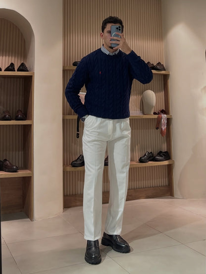 Ralph Lauren Klassischer Zopfmusterpullover