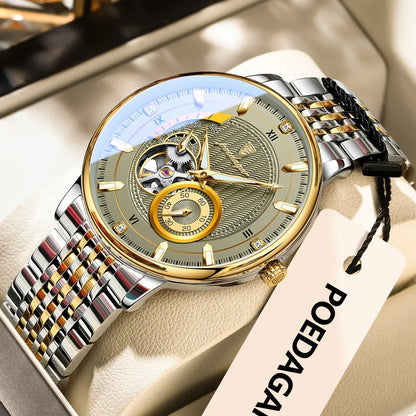 POEDAGAR Prestige Skeleton Automatic Watch