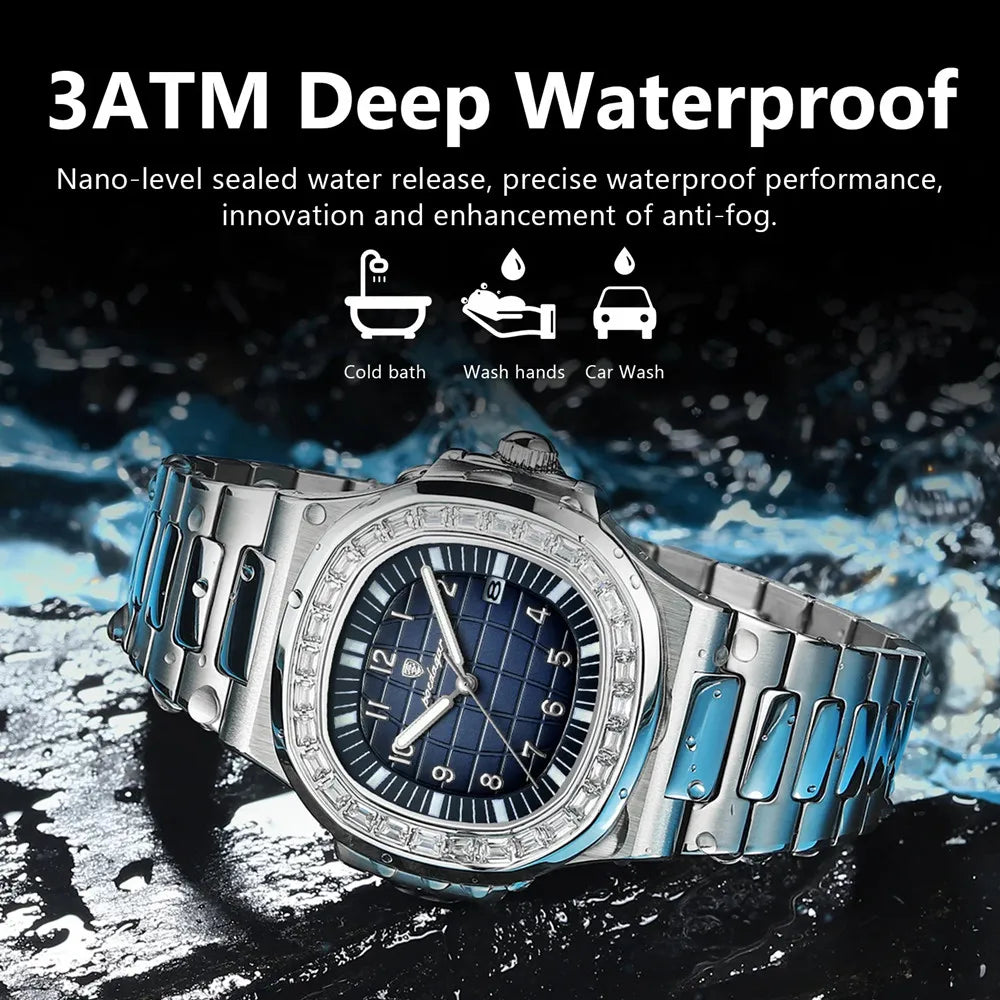 POEDAGAR Luxury Steel Watch