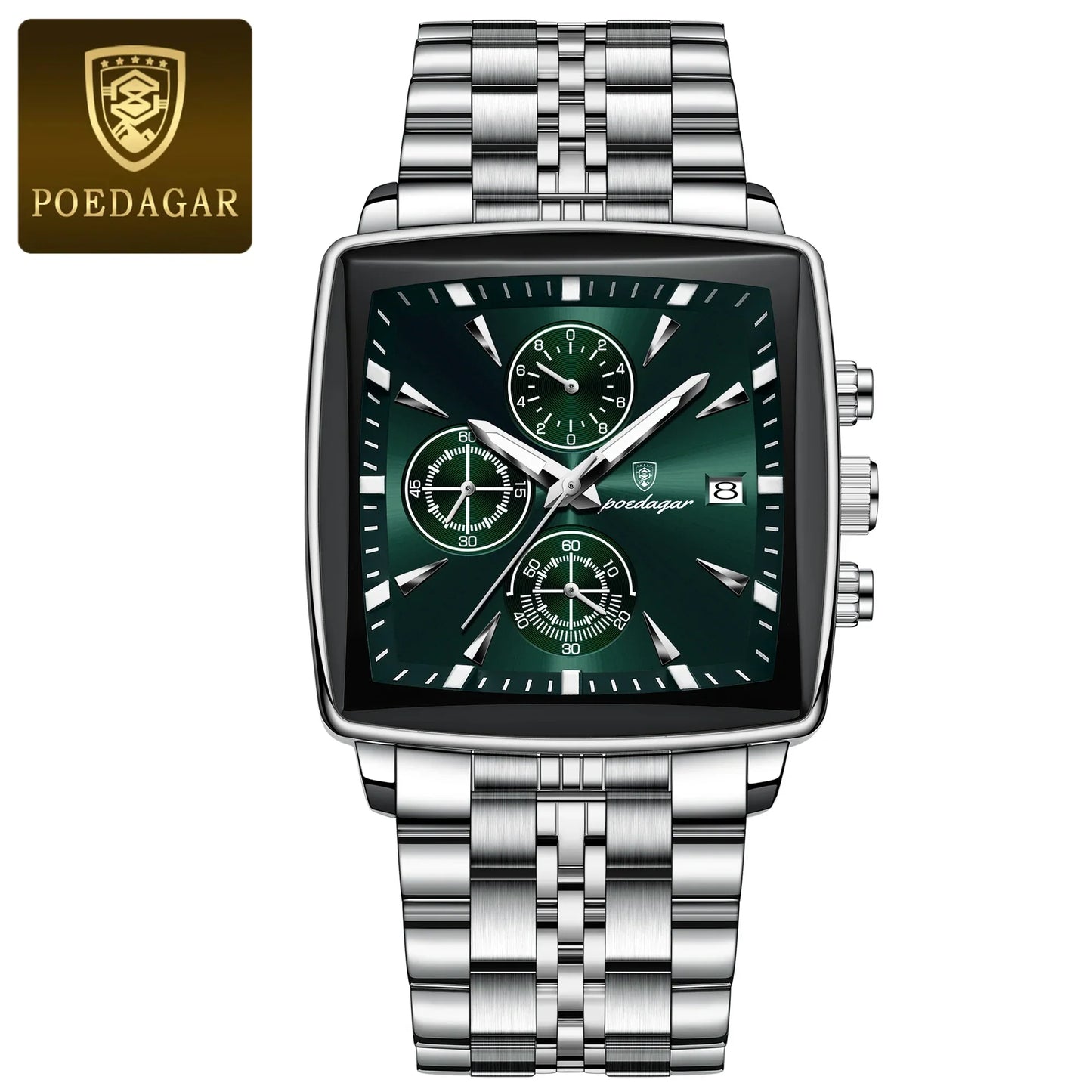 POEDAGAR Prestige Square Chronograph Watch
