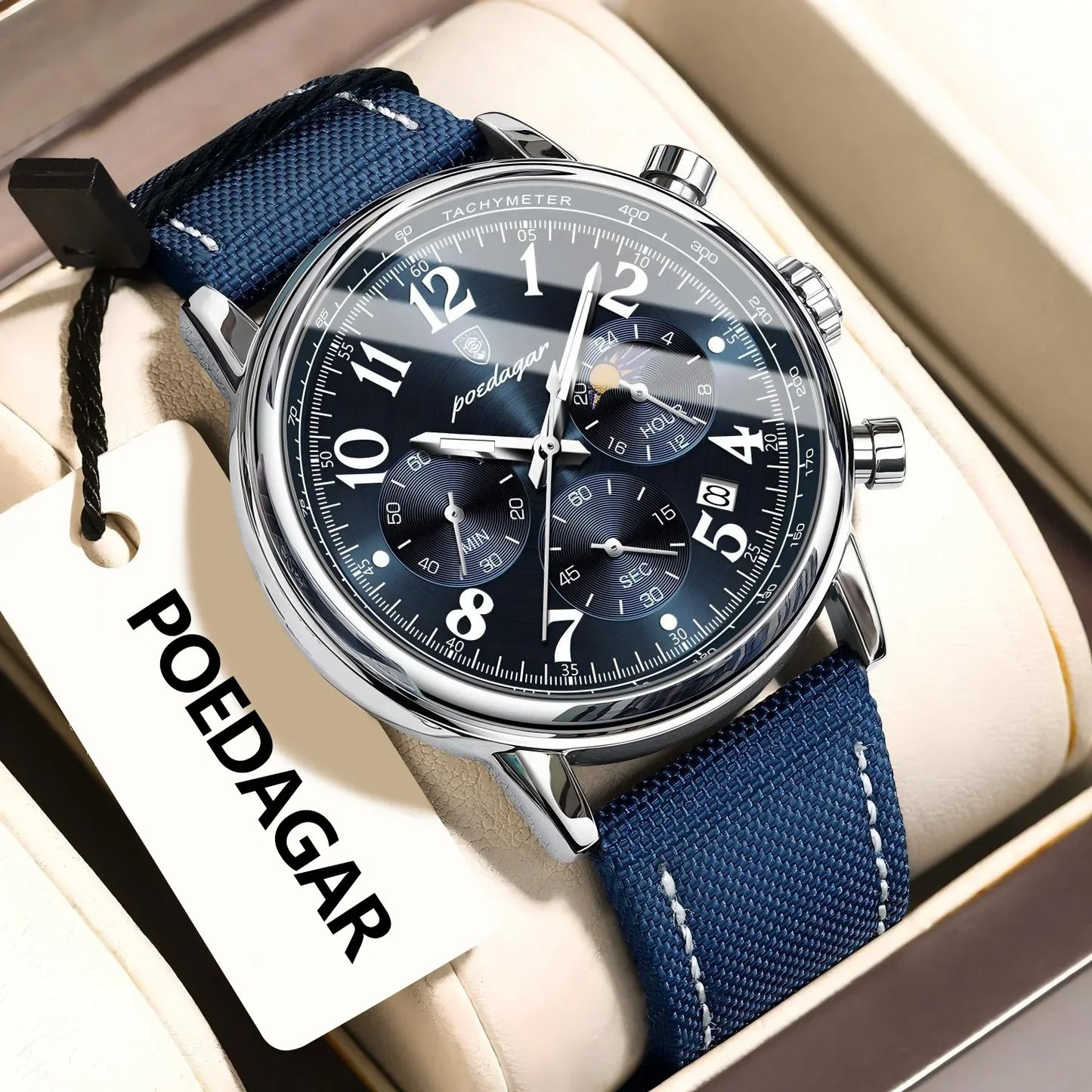 POEDAGAR Tactical Chronograph Watch
