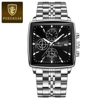 POEDAGAR Prestige Square Chronograph Watch