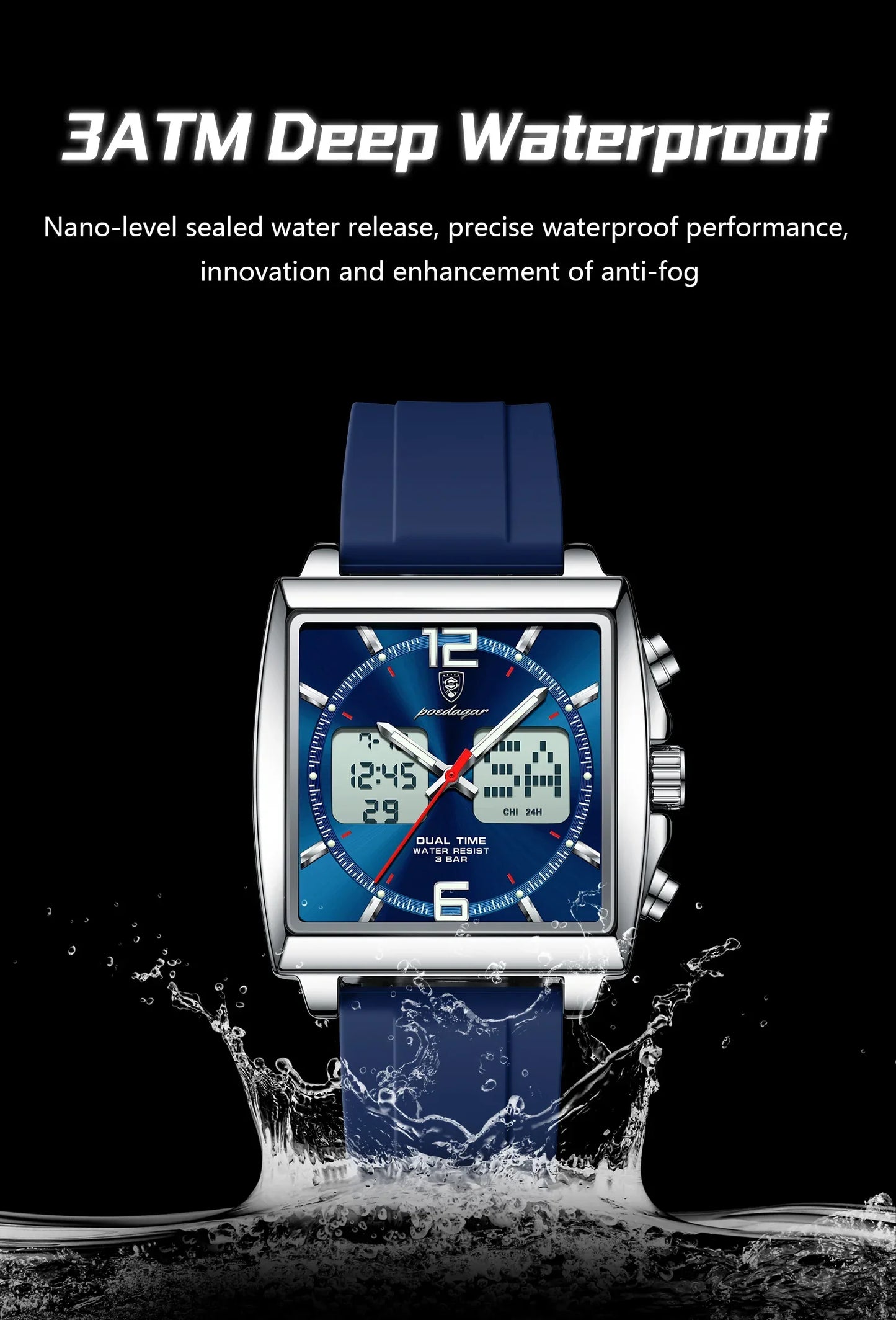 POEDAGAR DualTech Sport Watch