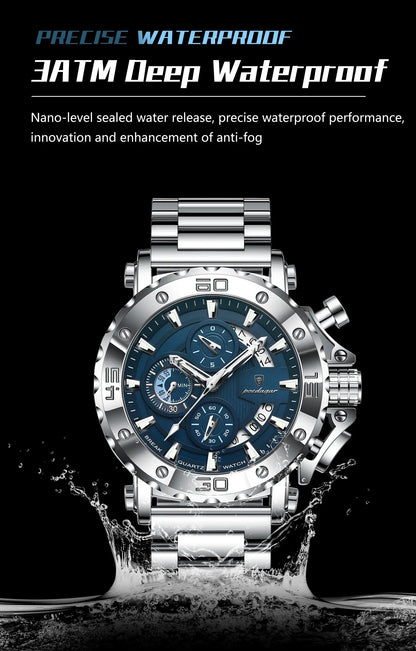 POEDAGAR Titan Chronograph Watch