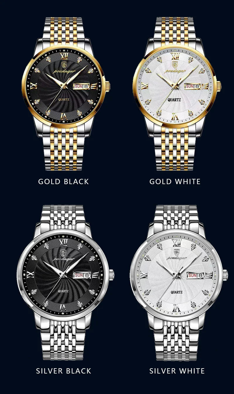 POEDAGAR Royal Day-Date Uhr