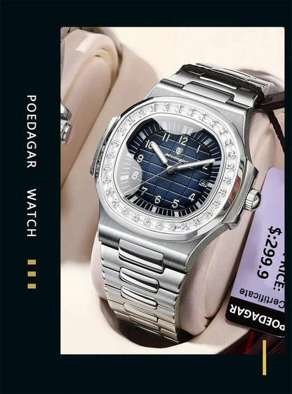 POEDAGAR Luxury Steel Watch