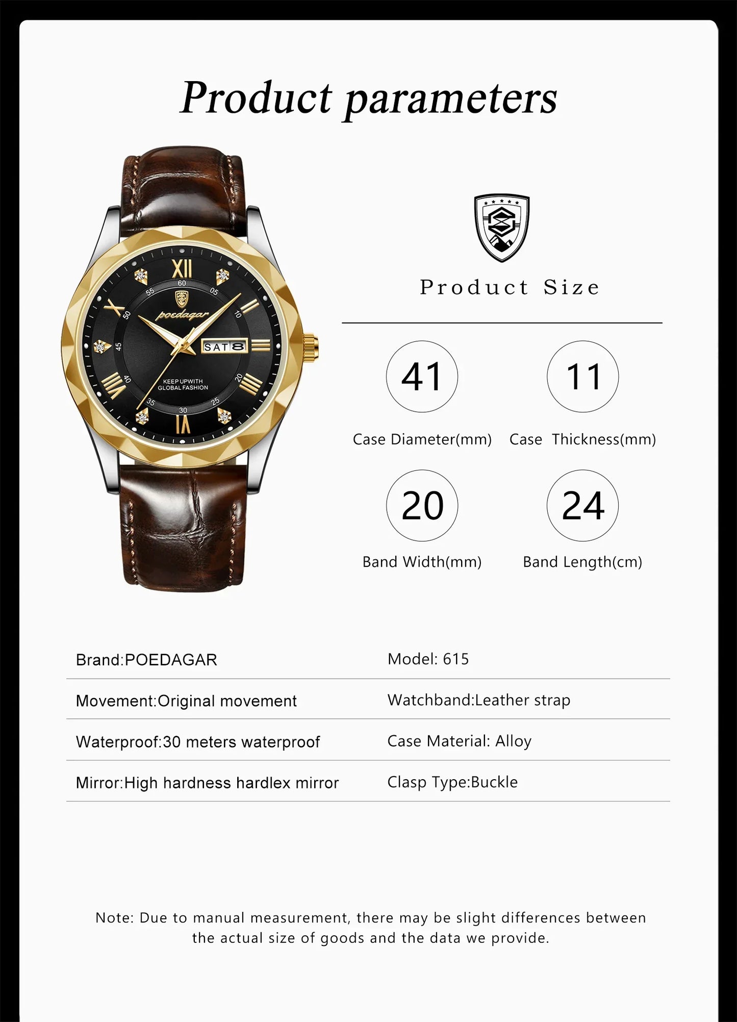 POEDAGAR Prestige Day-Date Watch