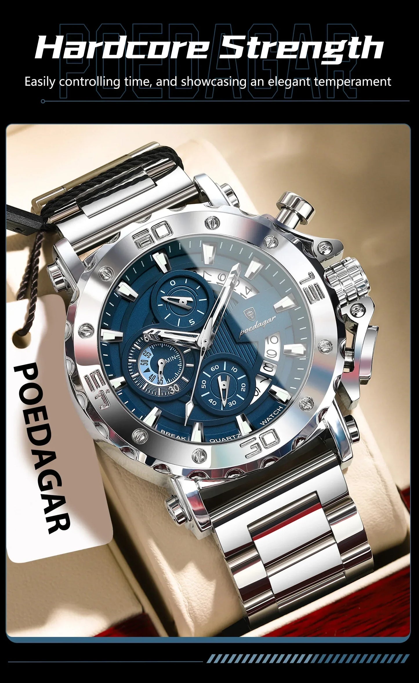 POEDAGAR Titan Chrono Watch