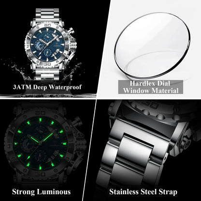 POEDAGAR Titan Chronograph Watch