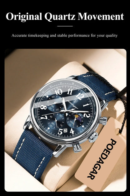 POEDAGAR Tactical Chronograph Watch