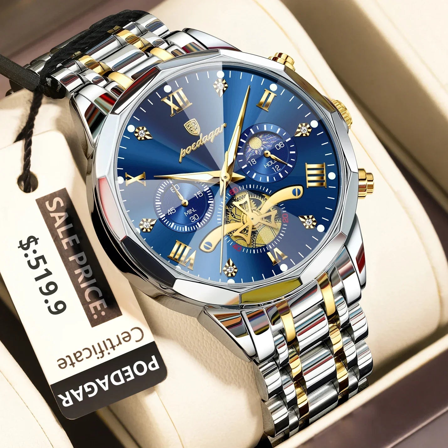 POEDAGAR Chrono Classic Watch