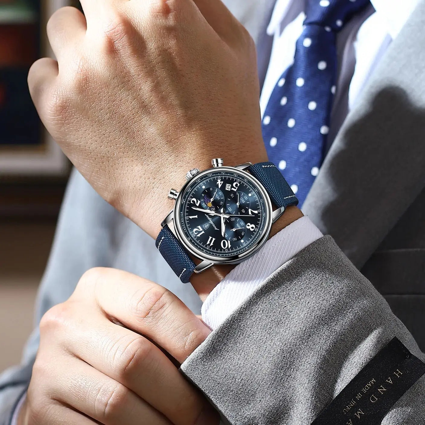 POEDAGAR Tactical Chronograph Watch