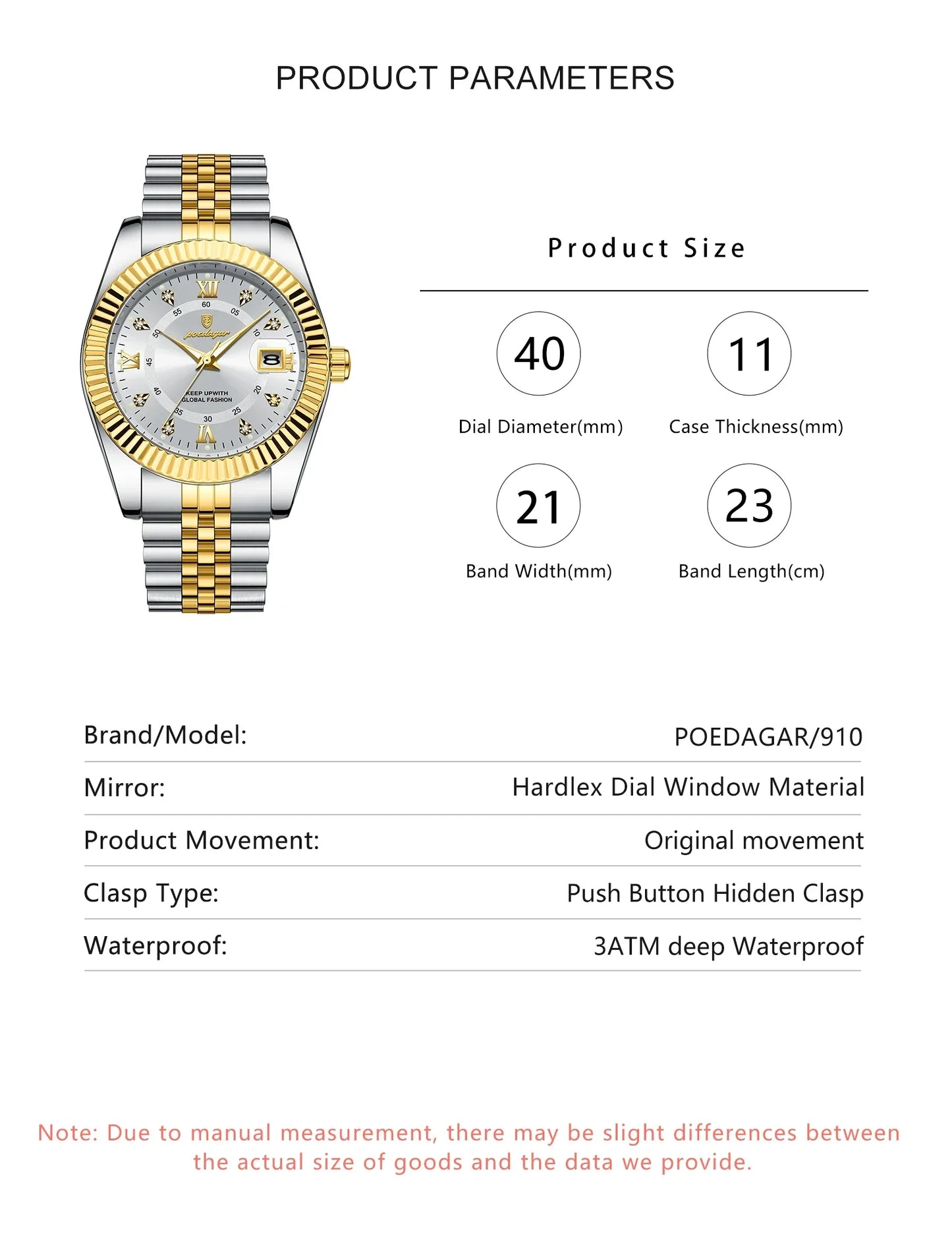 POEDAGAR Prestige Date Watch