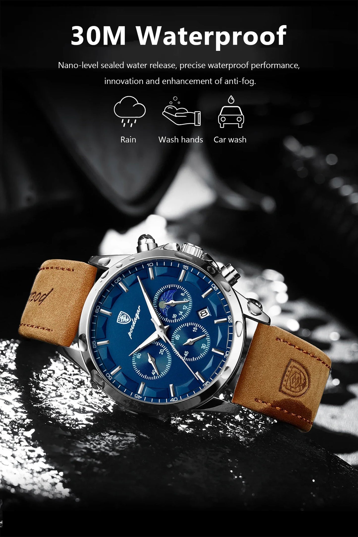POEDAGAR Vanguard Chronographenuhr