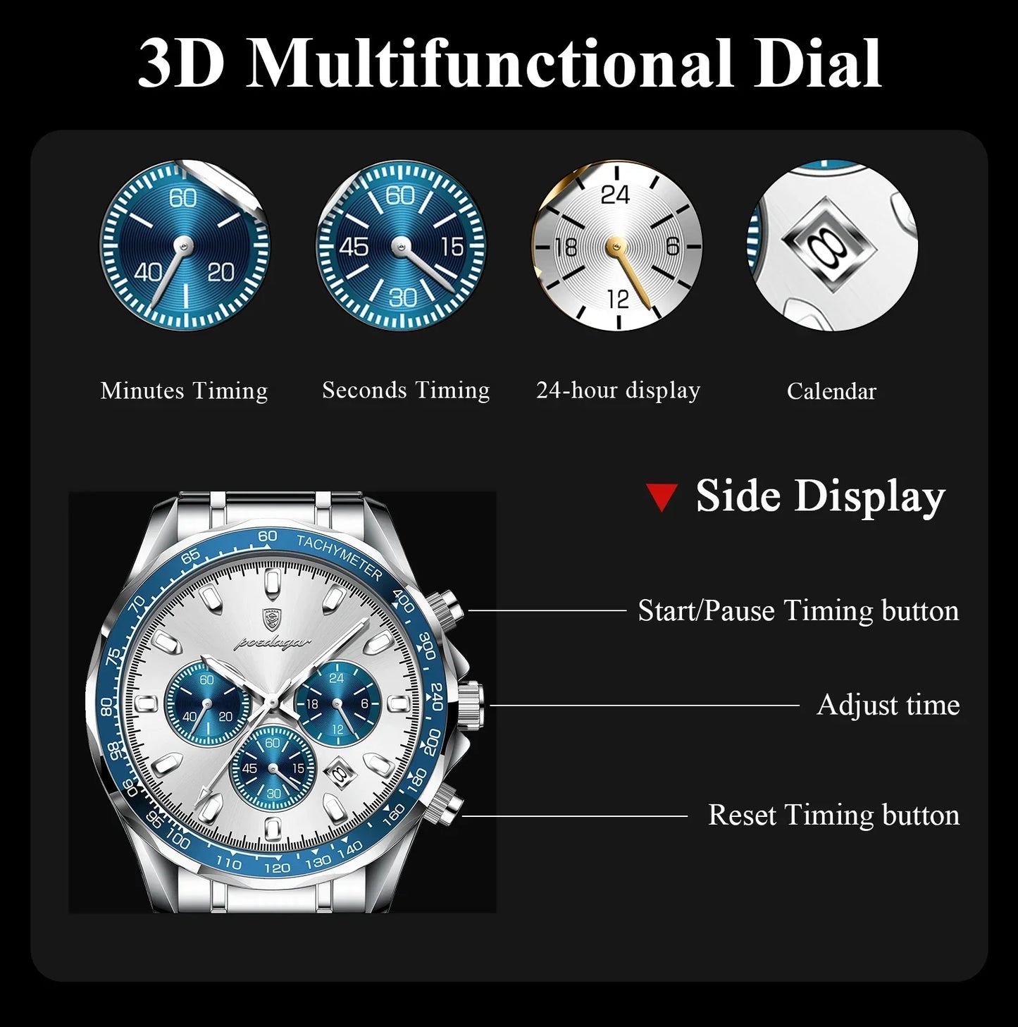POEDAGAR Vertex Chrono Watch