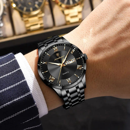 POEDAGAR Classic Day-Date Watch