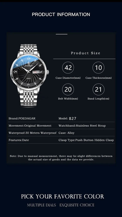 POEDAGAR Royal Day-Date Uhr
