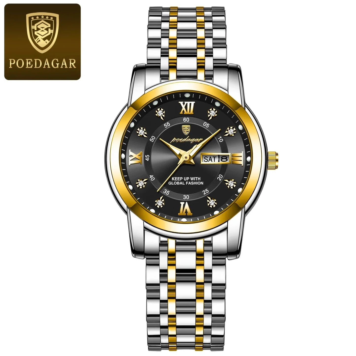 POEDAGAR Elegant Steel Watch