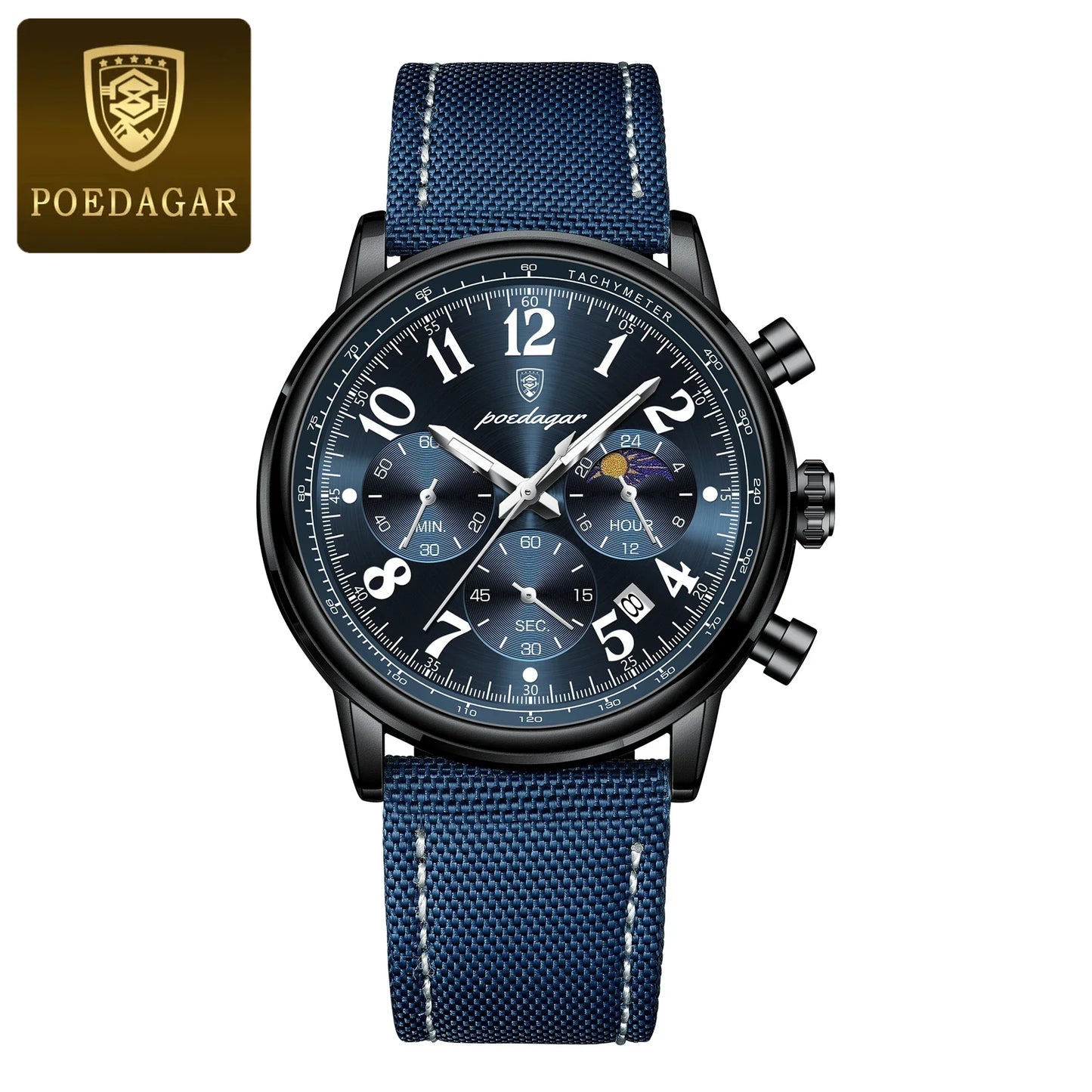 POEDAGAR Tactical Chronograph Watch