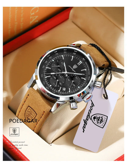 POEDAGAR Classic Chronograph Watch