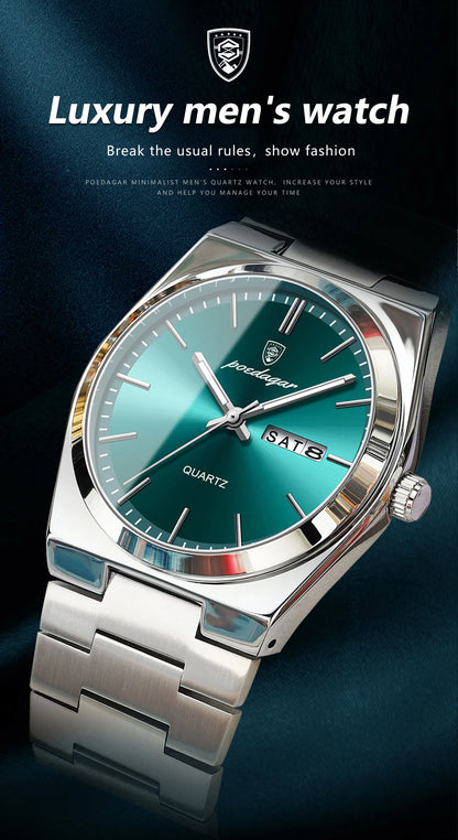 POEDAGAR Classic Date Watch