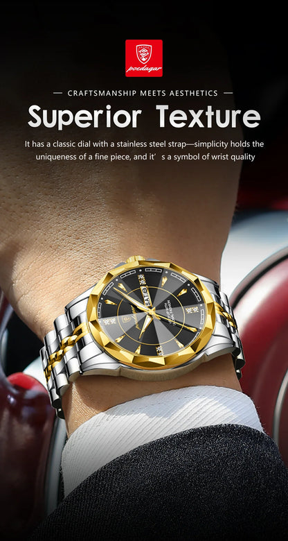 POEDAGAR Royal Steel Watch