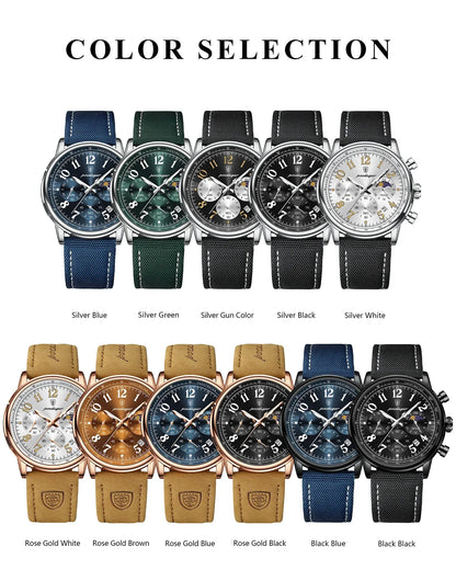 POEDAGAR Tactical Chronograph Watch