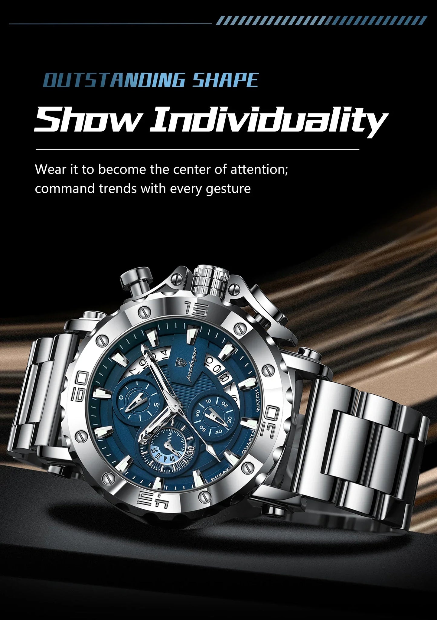 POEDAGAR Titan Chrono Watch