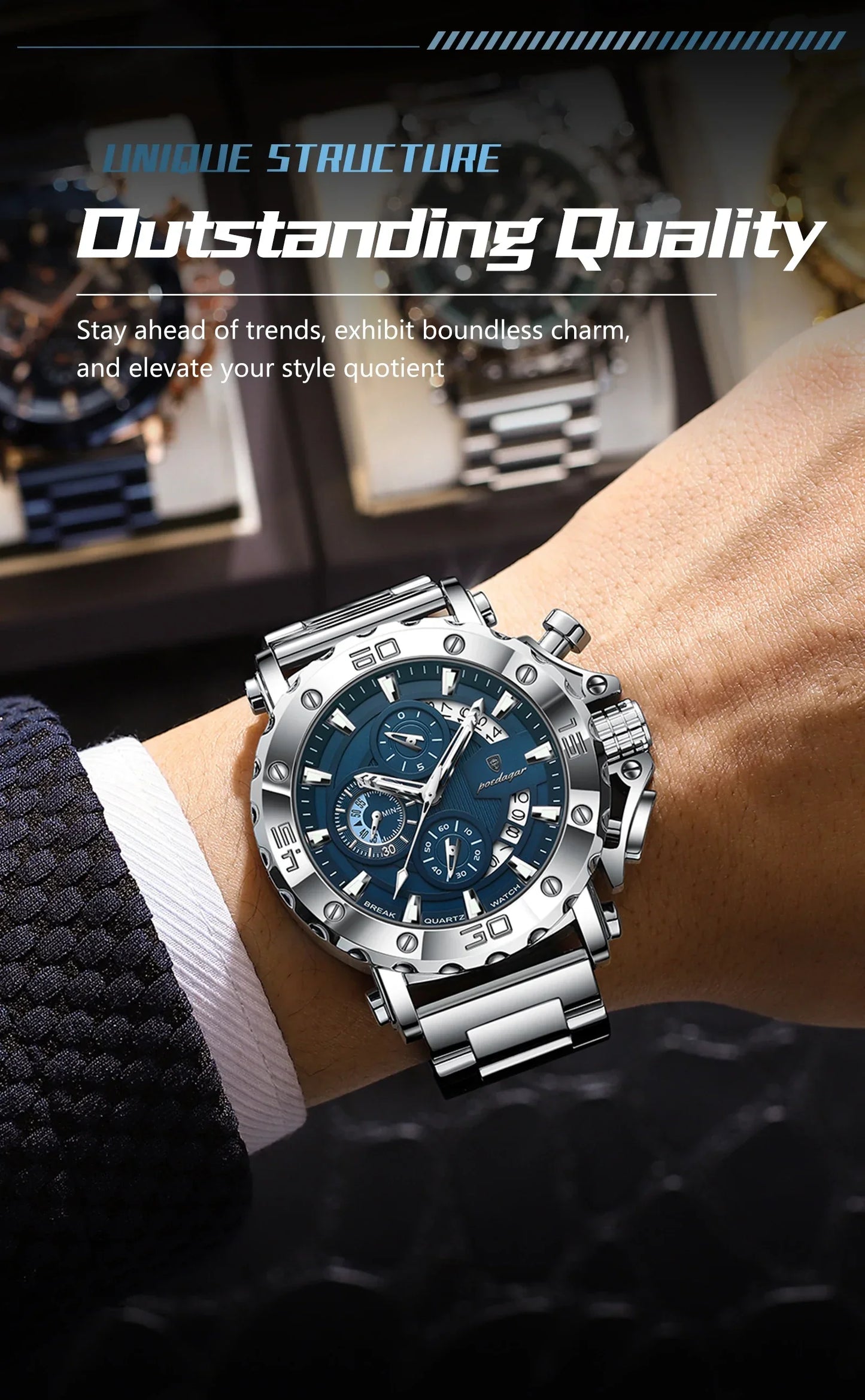 POEDAGAR Titan Chrono Watch