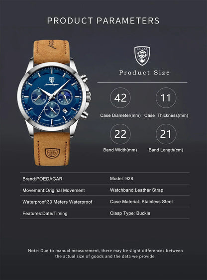 POEDAGAR Vanguard Chronographenuhr