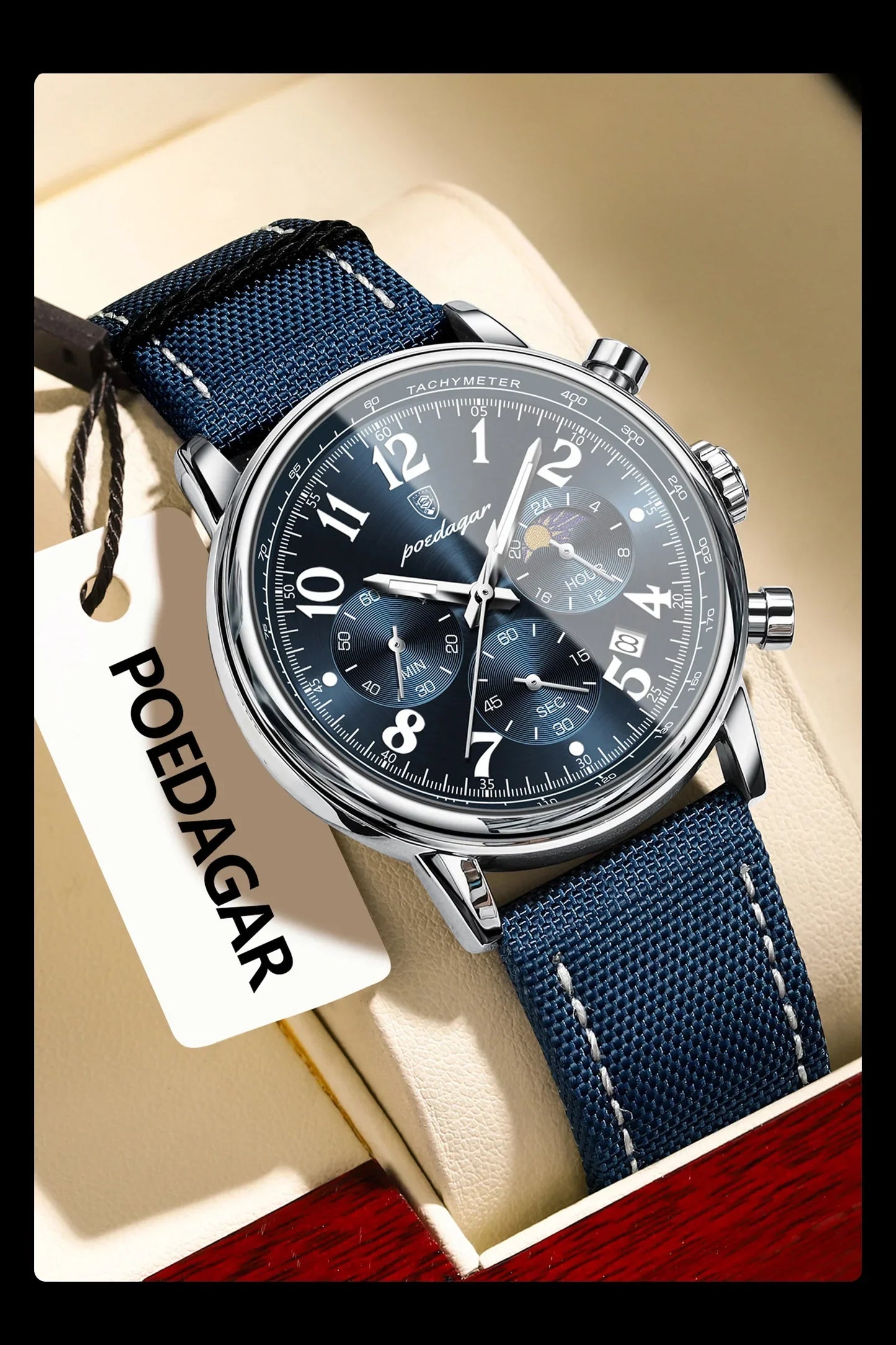 POEDAGAR Tactical Chronograph Watch