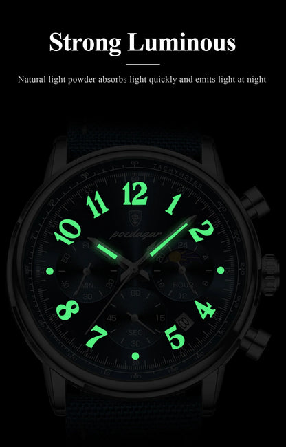 POEDAGAR Tactical Chronograph Watch