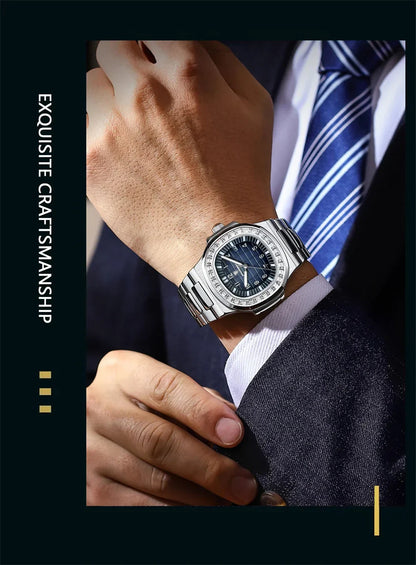 POEDAGAR Luxury Steel Watch