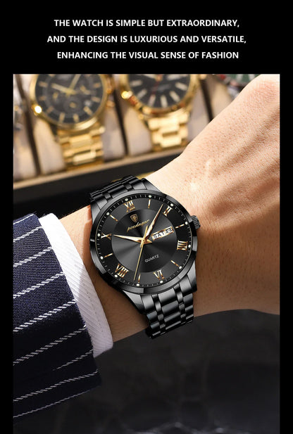 POEDAGAR Classic Day-Date Watch