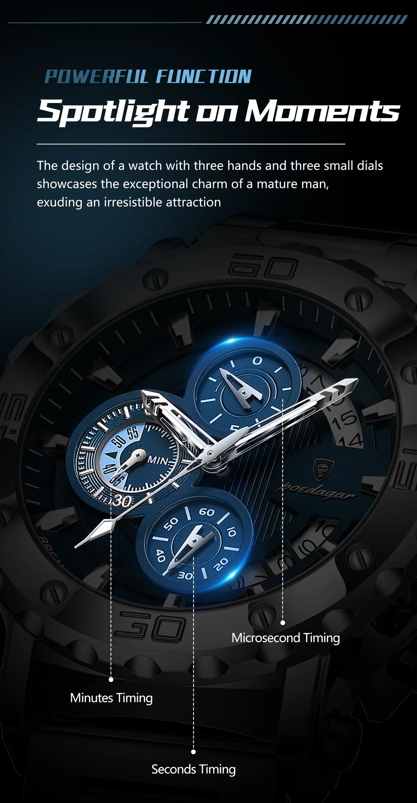 POEDAGAR Titan Chrono Watch
