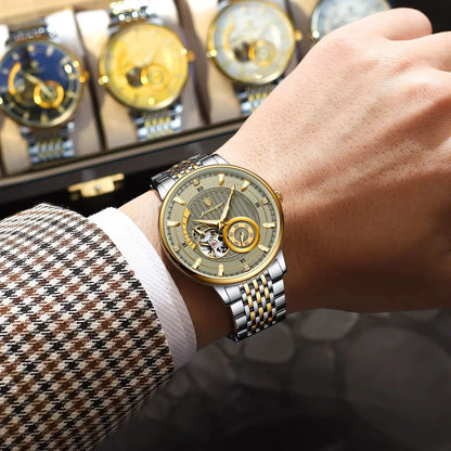 POEDAGAR Prestige Skeleton Automatic Watch