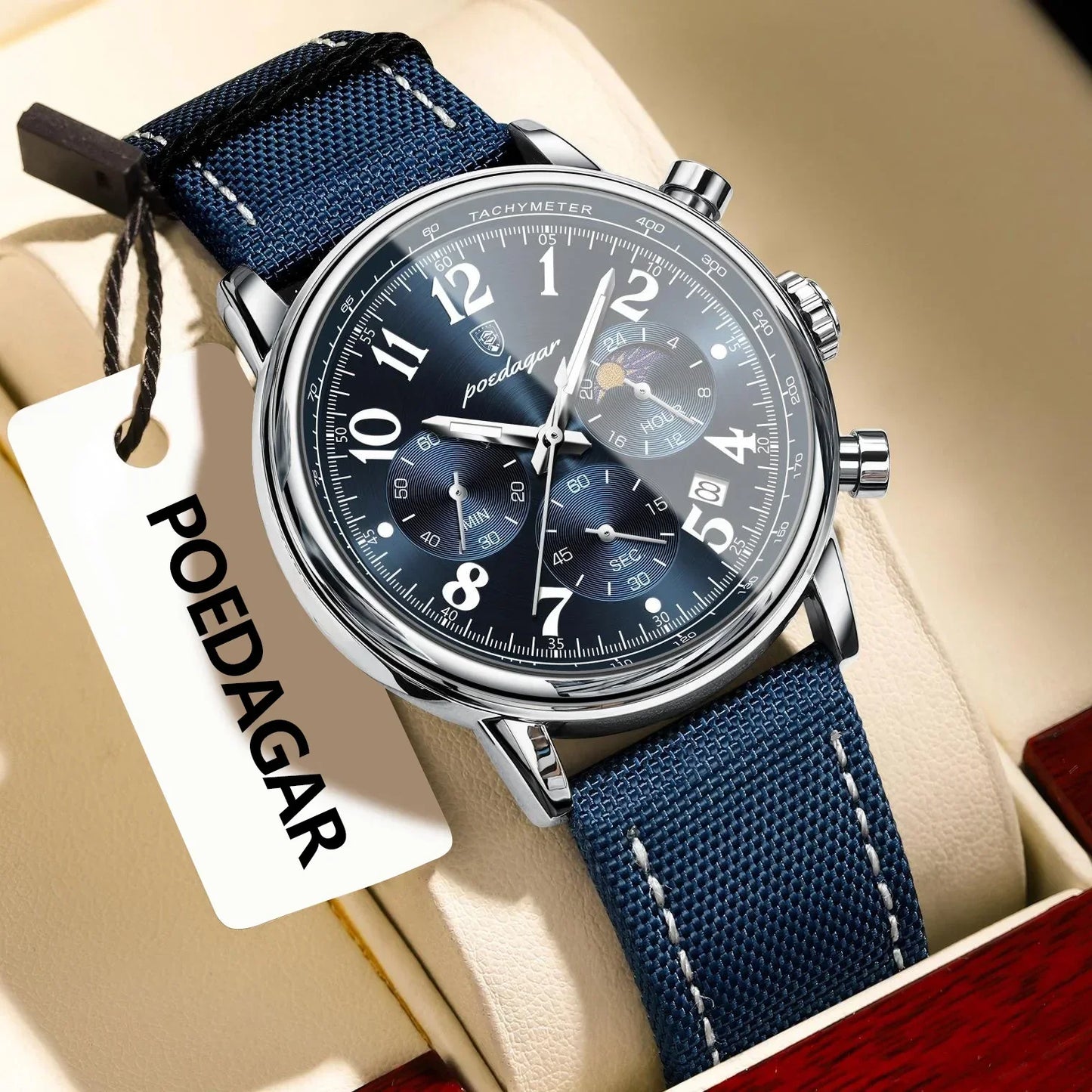 POEDAGAR Tactical Chronograph Watch