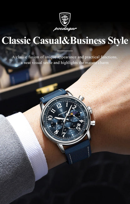 POEDAGAR Tactical Chronograph Watch
