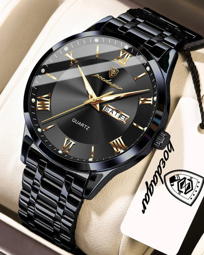 POEDAGAR Classic Day-Date Watch