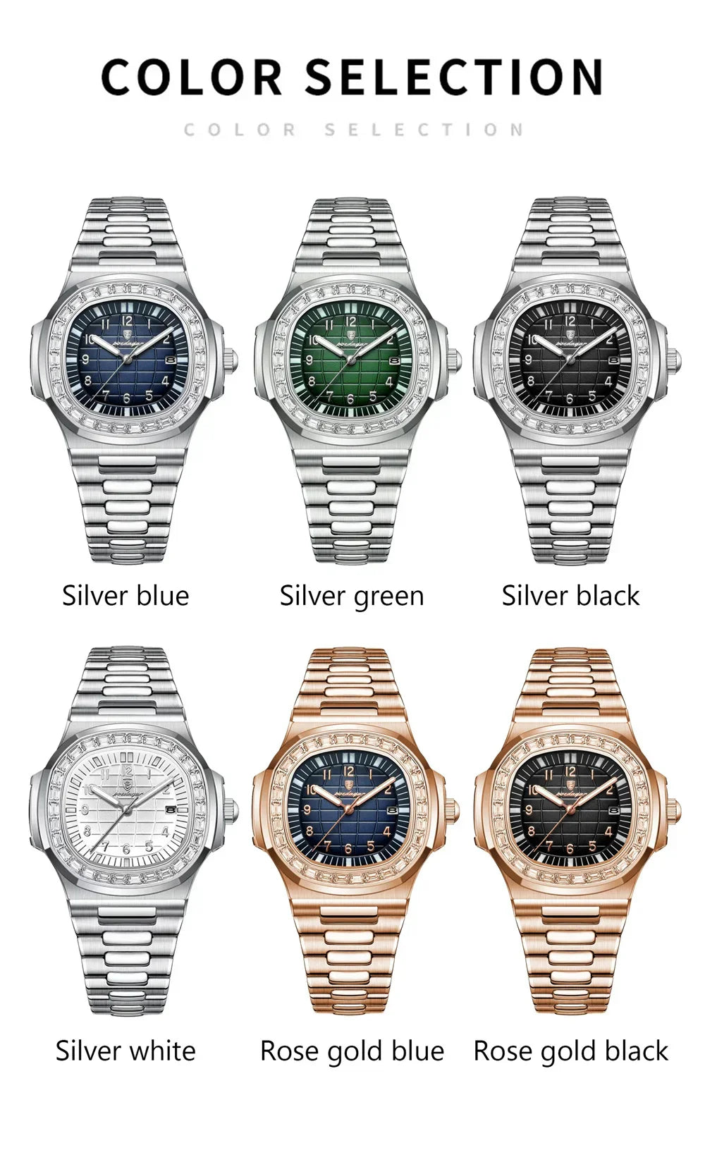 POEDAGAR Luxury Steel Watch