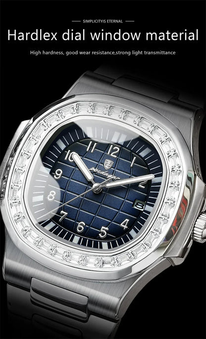 POEDAGAR Luxury Steel Watch