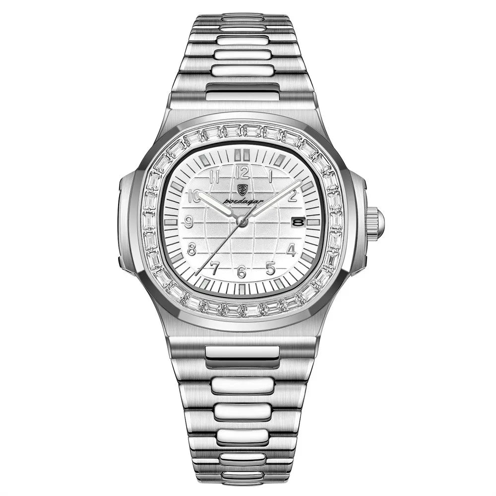 POEDAGAR Luxury Steel Watch