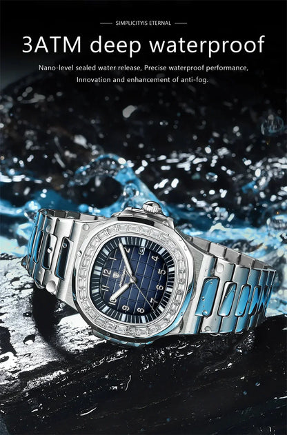 POEDAGAR Luxury Steel Watch