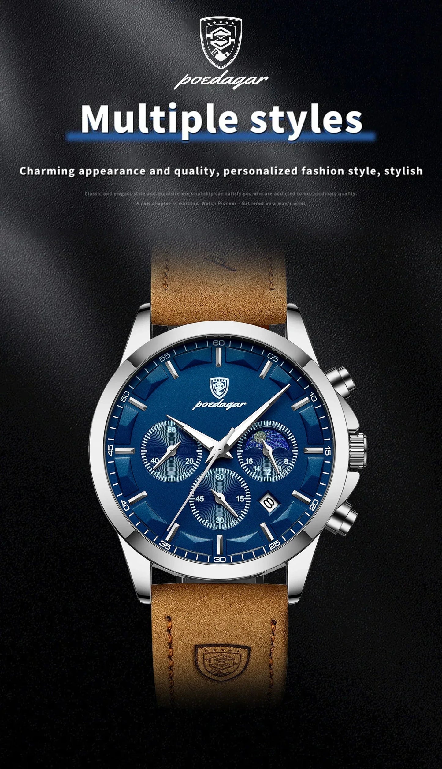 POEDAGAR Vanguard Chronographenuhr