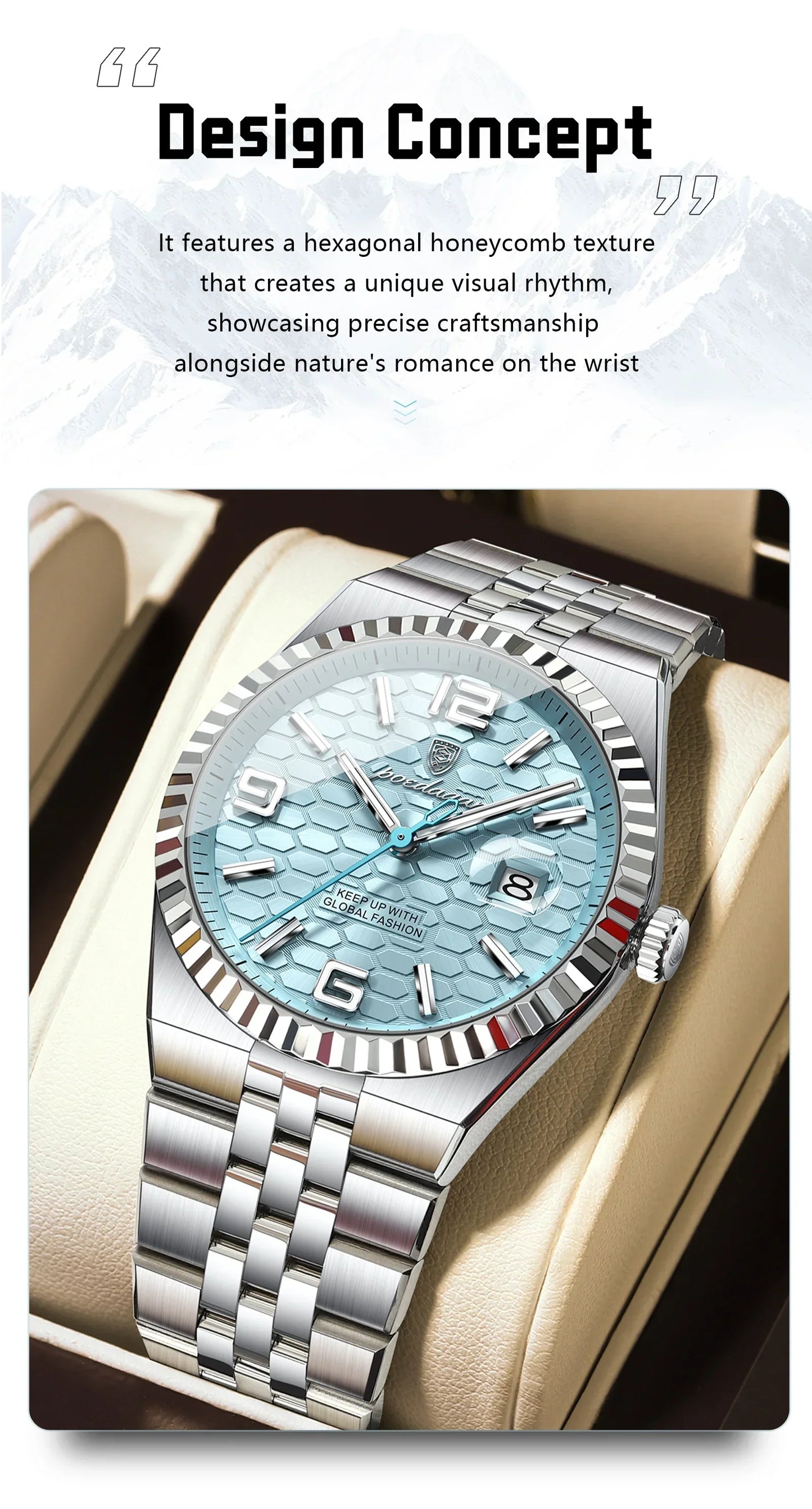 POEDAGAR Royal Steel Watch