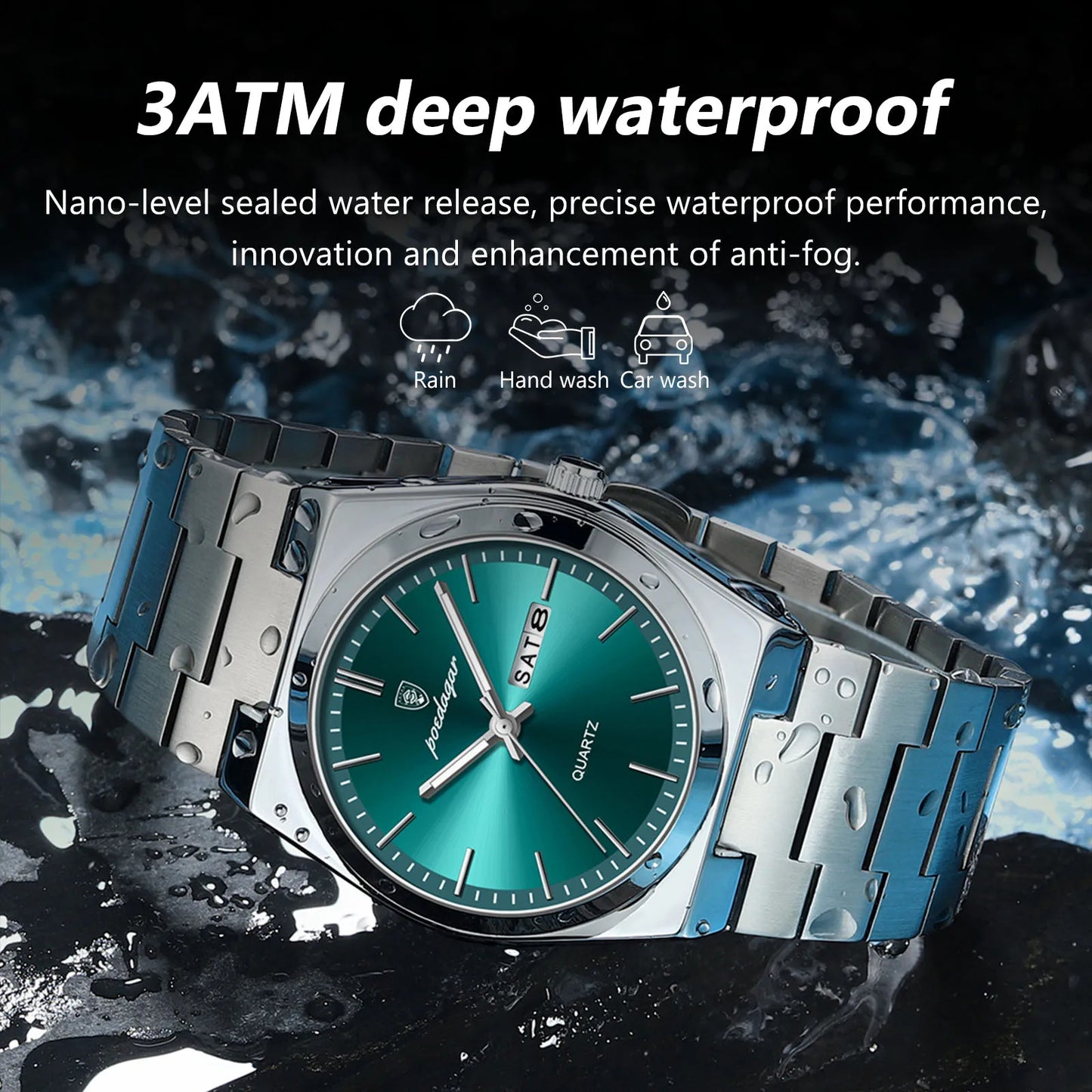 POEDAGAR Classic Date Watch