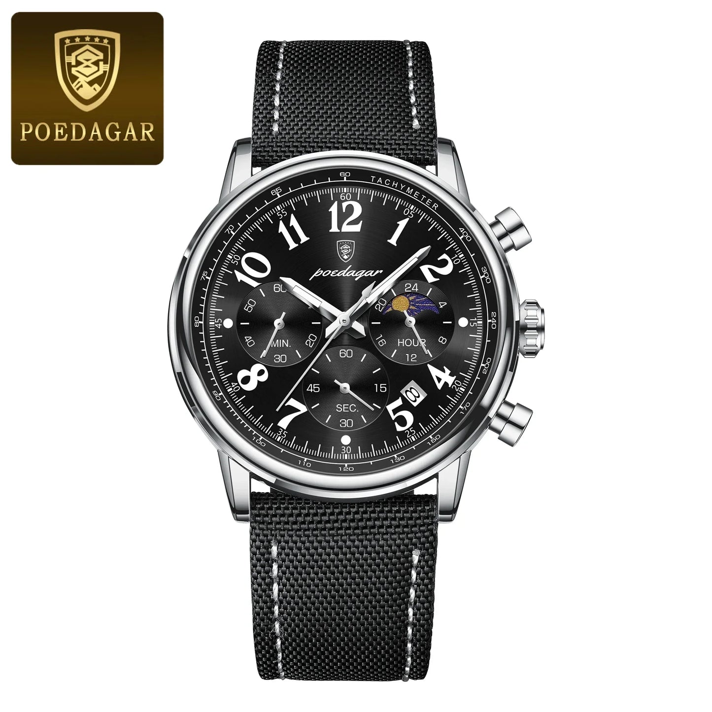 POEDAGAR Tactical Chronograph Watch
